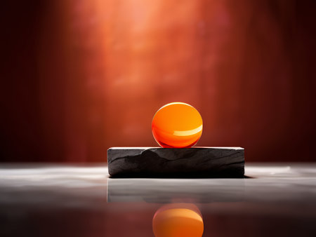 Balancing Contrast An Orange Reflection Over a Rock in Warm Lightingの素材