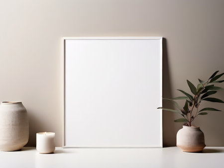 Minimalist Art Sanctuary A Simple Canvas Surrounding Earthy Ambianceの素材