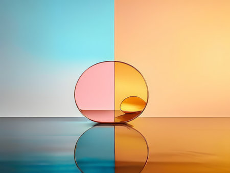 Visual Symphony A Symmetric Contrast Between Blue and Orange with Dynamic Asymmetryの素材