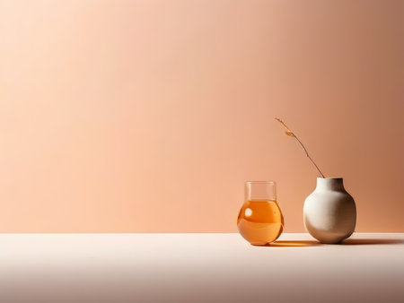 Minimalist Beauty A Glass Vase Tranquil Journey into Nature Paletteの素材