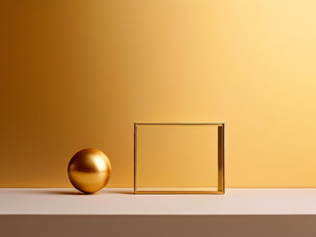 Reflections in Orange Light Capturing Golden Objects Against an Eye-Grabbing Backgroundの素材