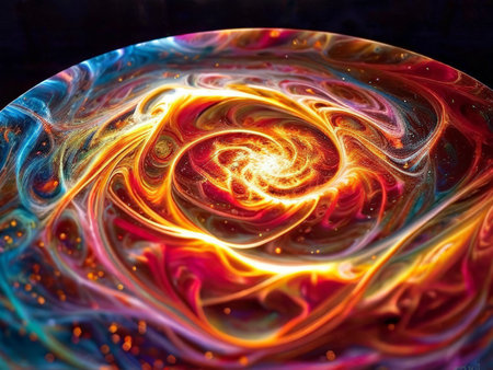 Vibrant Cosmic Illusion A Masterful Artistic Interpretation of Starry Skies and Galactic Patternsの素材