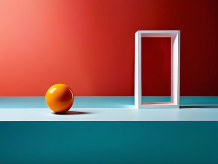 Minimalist Minimalism An Analytical Look at Color Contrast and Strategic Placement in a Simplified Art Compositionの素材