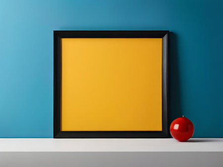 Minimalist Canvas A Bold Modern Composition Featuring Yellow, Red, Blue, and White in a Clean, Minimalist Setupの素材