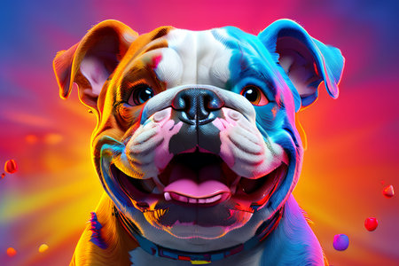 Sparkling Rainbow Dog in Vibrant Pastel Colorsの素材