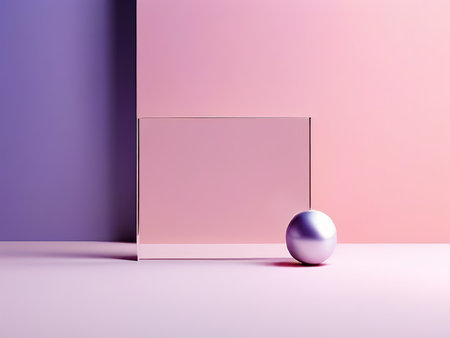 Radiant Minimalism A Pink-Toned Cube Contrast with Modern Luxury Brandingの素材