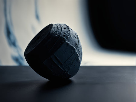 Rock at Table with Mysterious White Streaks in Backgroundの素材