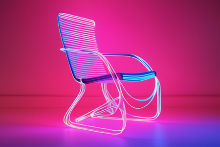 Neon Neon Electric Modernity in Pink and Blue - An Outlining Chair Designの素材