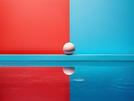 Balancing Beauty Complementary Colors Reflecting Passion vs Calmness in Art Compositionの素材