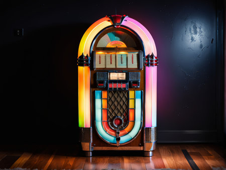 Echoes of Time A Vintage Jukebox Nostalgic Journey Through Neon and Decayの素材