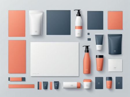 Minimalist Stationery Collection A Harmonious Palette of Elegant Shades Organized for Perfect Presentation Against Various Backdropsの素材