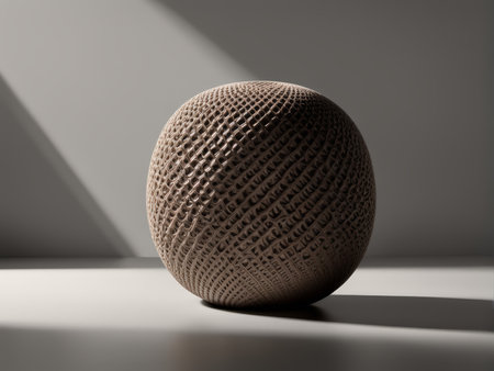 Artistic Contrast in Gray A Spherical Object Textured Shadows and Highlightsの素材