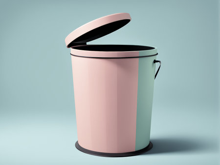 Pastel Pink and Mint Green Dual-Color Trash Can Lid Unusual Decor for Your Spaceの素材
