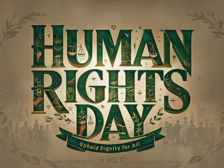 Human Rights Emblem Celebrating Global Equality Through Justice and Diversityの素材