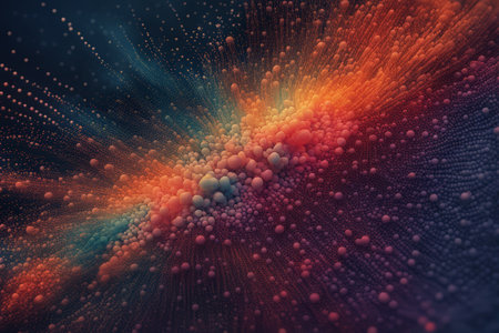 Enlightenment in Chaos A Colorful Representation of Cosmic Creation Through Abstract Light Rays and Orb Dispersionの素材