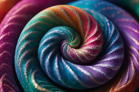 Metals in Motion A Detailed Close-Up Photography Masterpiece Capturing Vibrant Swirls of Metallic Colorsの素材
