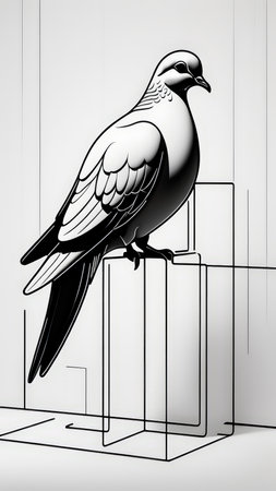 Abstract Geometric Structure A Dazzling Pigeon Perch in Minimalist Artの素材
