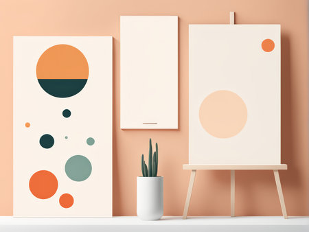 Exquisite Abstract Paintings A Vibrant Fusion of Creativity and Visual Delight in an Artistic Displayの素材