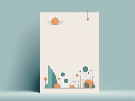 Abstract Art Fusion A Modern Vision of Celestial Trees and Earthly Emotions on a Vibrant Poster Designの素材