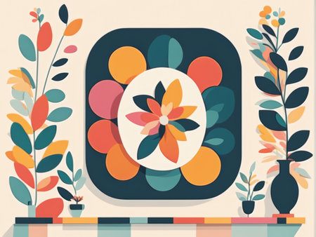 Colorful Bloom A Detailed Illustration of a Flower Featuring Various Shades and Detailsの素材