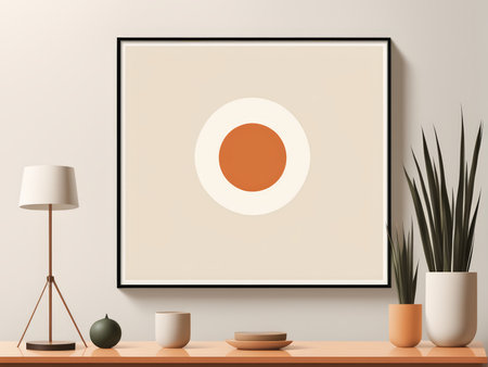 Vintage Artwork Adorned Wall Above Shelving Unit - Aesthetic Decorative Displayの素材