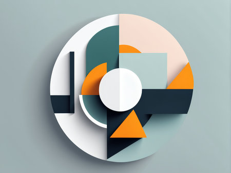 Modern Design Pie Chart Segments in Circular Graphic Layoutの素材