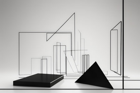 Geometric Gradient Abstract Architecture A Modern Art Form Evoking Futuristic Perspectives and Contemporary Designsの素材