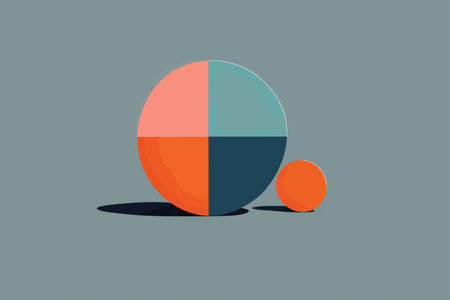 Exploring the Visual Breakdown: Analyzing a Pie Chart Featuring Coral Red, Dark Blue, Orange, Teal, and a Tiny Orange Segmentの素材