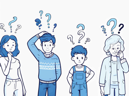 Confused Minds: A Symbolic Representation of Uncertainty Through Facial Expressions and Blue Shadingの素材