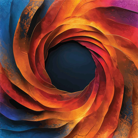 Abstract Spiral Abstraction: A Textured Journey Through Warm Transitions and Depth in Paper Artの素材