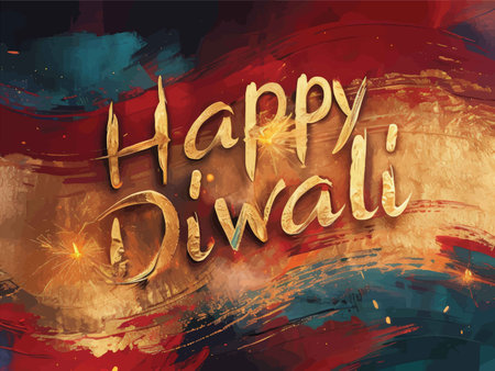 Diwali Glow: A Vibrant Festival Celebration Design Featuring Sparkling Colors, Golden Foil Textures and Dynamic Abstract Backgroundsの素材