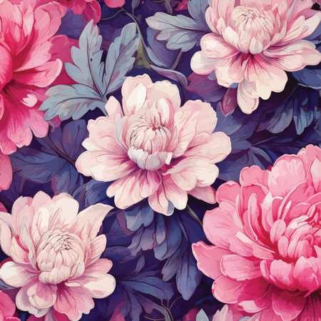 Floral Delight: A Majestic Pink Chrysanthemum Arrangement Against Dark Blue Background - Versatile Artwork for Home Decor, Fashion Design, and Beyondの素材