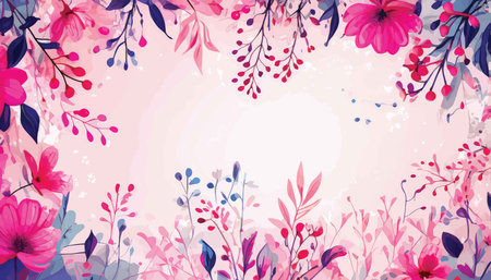 Colorful and Vibrant Artistic Floral Illustration for Decorative Use or Floral Design Projectの素材