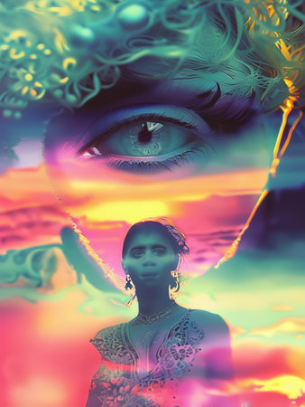 Exuberant Diwali Celebration: Vibrant Illustration of Colorful Decorations and Lightsの素材