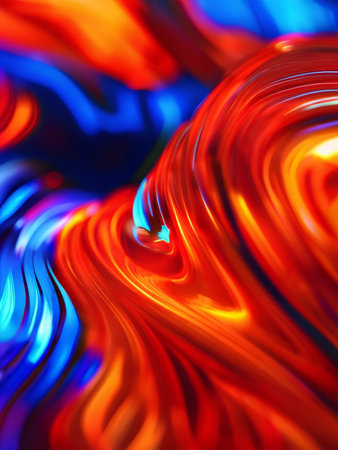 Vibrant Abstract Impressionism: A Colorful Swirlscape Featuring Shimmering Paint Blobs in Vibrant Shades and Textured Effectsの素材