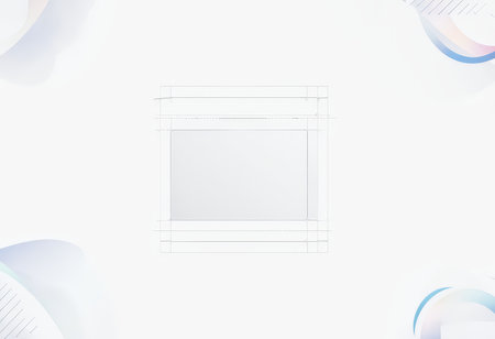 Abstract Conceptual Space Illustration with Dashed Boundaries Surrounding Empty Rectangleの素材