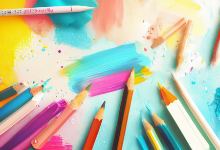 Vibrant Color Swirls: An Impressionistic Masterpiece's Layered Texture and Depthの素材