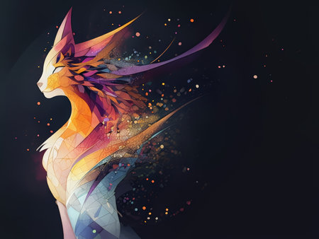 Adventures of the Feathered Fox A Digital Illustration Capturing Nature Mysterious Beautyの素材