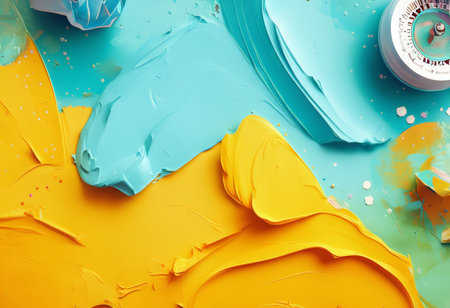 Dynamic Abstract Expressionism: An Enchanted Palette Tapestry of Vibrant Colors and Textural Layersの素材