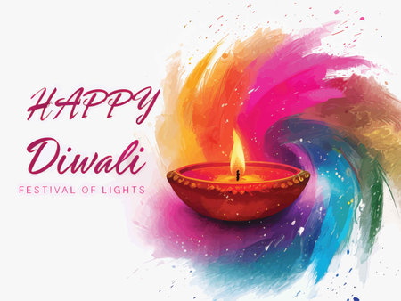 Diwali Celebration: A Vibrant Outdoor Gathering Captured in an Artistic Representation of Unity, Festivity, and Cultural Traditionsの素材