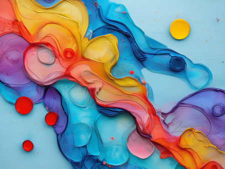 Whirlwind of Colors: An Abstract Art Masterpiece in Vibrant Swirling Patternsの素材