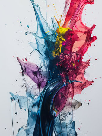 Visual Symphony: Exploring the Artistic Beauty of Colorful Liquid Expressionsの素材