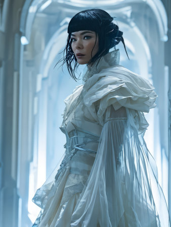 Silent Elegance: A Dimly Lit Lantern Amidst Blooming Flowers in a Blurred Backgroundの素材