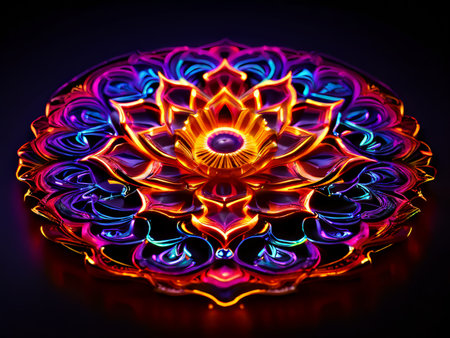 Radiant Mandala Artwork Celebrates Diwali with Vibrant Colors and Traditional Patternsの素材