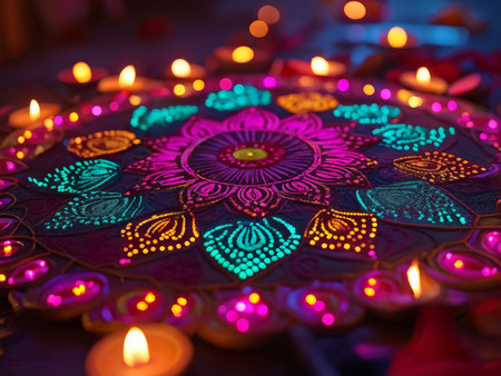 Floral Delights and Colorful Omens: Celebrating Onam with Vibrant Design Elements on White Backgroundの素材