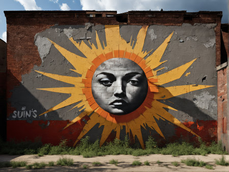 Sunlit Jungle Encounter: Majestic Lion Dominates Palm Tree Log in Verdant Greenery and Golden Sunsetの素材