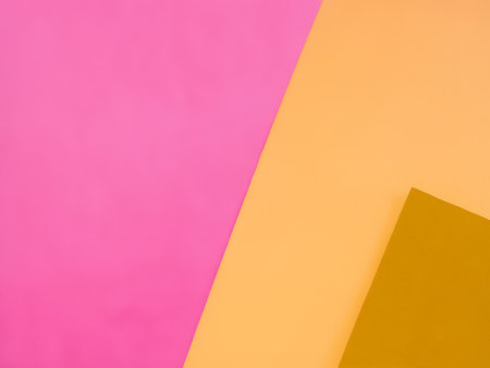 Colorful paper background. Minimal geometric shapes and lines in pastel colorsの素材