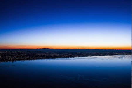 Sunset over Los Angeles, California, United States of America.の素材