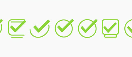 Check mark icons. Green check mark icons. Checkmark icon. Vectorの素材