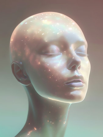 Enchanting Celestial Serenity A Masterpiece Capturing Inner Peace Through Artistic Harmony and Galactic Auraの素材